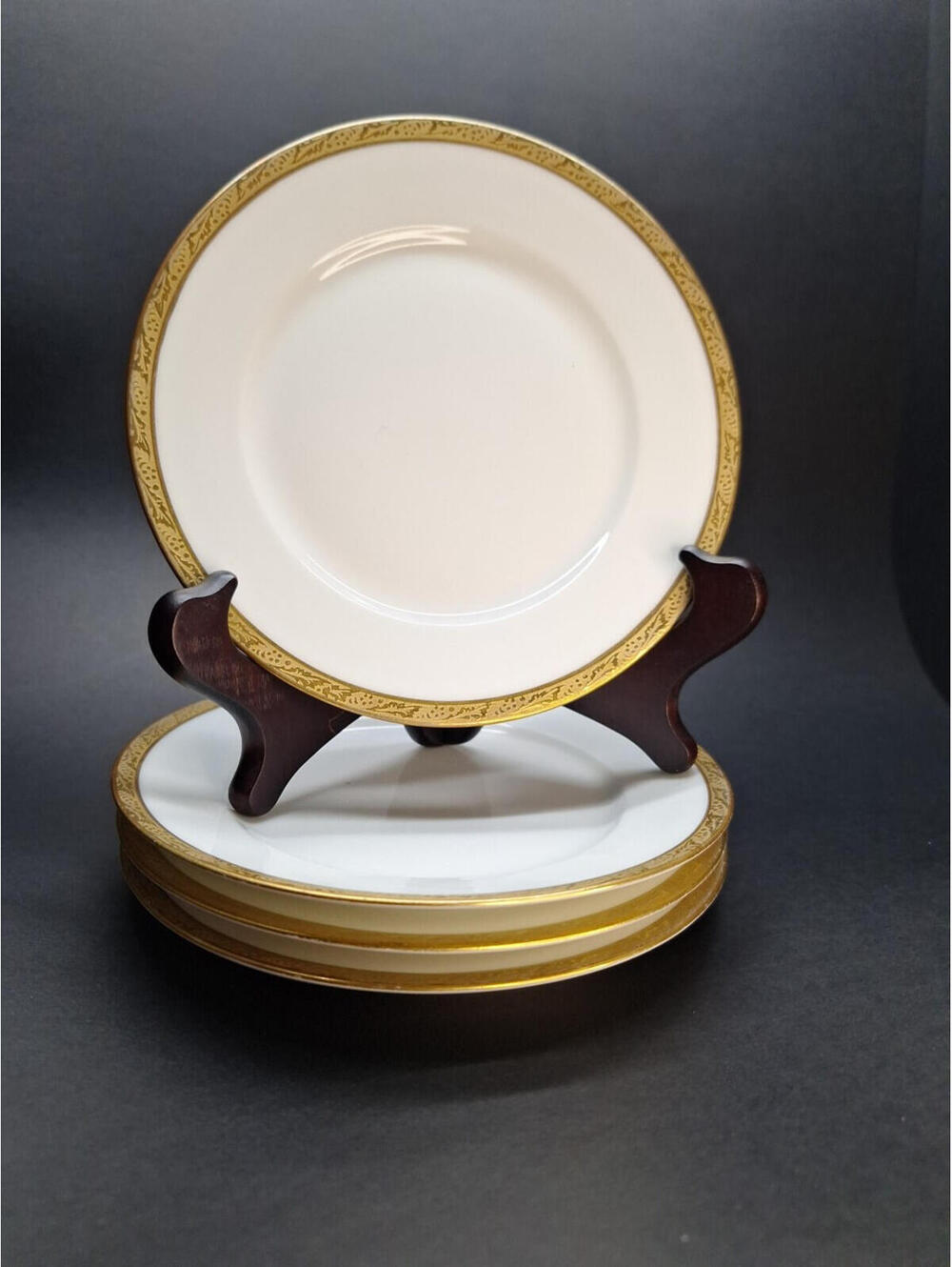 Lot 4 Limoges Elysee by Legrand,Gold Rimmed B & Butter Plates 6 3/8" D/C Pattern